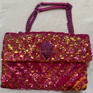 Kurt Geiger Pink and Orange Sequin Shoulder Bag